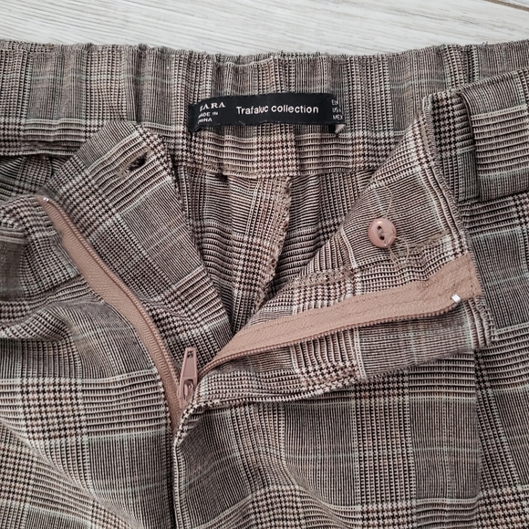 Zara plaid with strips pantsuits pants M - Picture 3 of 9